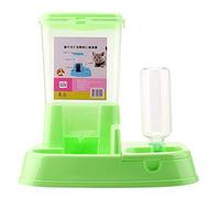 Automatic Pet Feeder, Pets Feeding Machine, 2 in 1 Detachable Food Dispenser with Water Bottle, Large Capacity Food Can for Cats Dogs Rabbits, Eco - Friendly Plastic Design (Green)