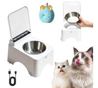 Automatic Pet Feeder, Stainless Steel & Abs Smart Sensor Food Bowl, Motion Activated Open Close Design, For Cats & Small Dogs Indoor Daily Feeding，Rechargeable - Stainless steel