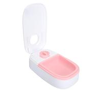 Automatic Pet Feeder, Timed Cat Food Dispenser for Cats and Dogs, Multifunction Detachable Single Meal Feeder with Ice Bag Compartment and Anti - Theft Rotating Buckle (Pink)
