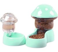 Automatic Pet Feeder & Waterer Set of 2 Pack, Pets Auto Gravity Food Feeder, Self Feeding Replenish Dog Cat Bowls for Small Large Pets Dogs Cats (Green)