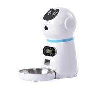 Automatic Pet Feeder with LCD Timer, Voice Recorder, and Stainless Steel Bowl - 4 Meals Daily, Smart Portion Control, Anti-Overflow Sensor