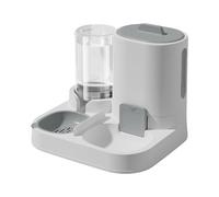 Automatic Pet Feeder with Water Dispenser, 1600ml Food & 800ml Water Capacity, Compact Feeding Station with Automatic Water Stop for Cats and Small Dogs- Gray