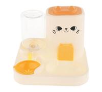 Automatic Pet Feeder with Water Dispenser for Cats Dogs Rabbits, PP Material Split Design Portable Food and Water Bowl for On The Go Household- Yellow