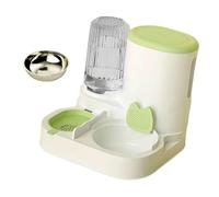 Automatic Pet Food Dispenser with Bowl, Water Dispenser, Built-in, Transparent Compartment, PP/PET, Suitable for Families with And Kitt, green