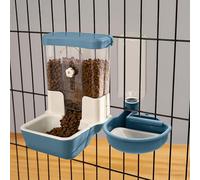 Automatic Pet Food Water Dispenser, Auto Gravity Pet Feeder Water Bottle Set for Crate, Feeding Station for Small Dog Cat Rabbit Guinea Pigs Chinchilla Ferret Hedgehog (Blue)