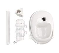 Automatic Pet Water Dispenser with Detachable Food Bowl, Non Slip Adjustable Height, 2 in 1 Dog Cat Feeder - Hygienic Rolling Ball Spout, Easy Clean Design