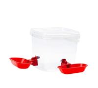 Automatic Pet Water Drinker with Double Bowls for Puss and DogsSafe PP Automatic Waterer Organiser Box Waterer