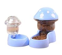 Automatic Pets Feeder Waterer Set 1800ml Cats Food Feeder and 500ml Dogs Water Dispenser with DIY Sticker for Small Medium Big Pets Blue automatic cat feeders