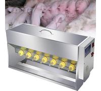 Automatic Pig Milk Feeding Machine, Constant Temperature Suckling Device with Sound Simulation, 10/14 Nipples for Nursing Piglets, 15L