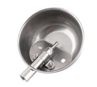 Automatic Pig Waterer Stainless Steel Livestock Water Feeder with Touch - Activated Valve, Rustproof Cow Drinking Bowl for Pigs Goats Sheep Dogs, Includes Mounting (Medium Size 3.8x6.3cm)