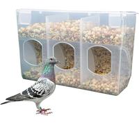 Automatic Pigeon Bird Feeder Water, Plastic Feeder Water Dispenser Drinkers for Cage, No Mess Hanging Parrot Food Feeding, Cage Accessories for Parakeet Quail Bird Chicken (3 Hole-Hook)