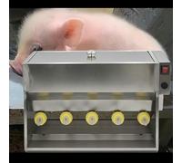 Automatic Piglet Feeder with Sound Source Hole and Stainless Steel Cover, Constant Temperature Design for Small Animals