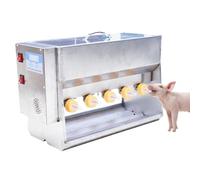 Automatic Piglet Feeding Station, Stainless Steel Piglet Feeder with 10/14 Nipples, Simulated Sow Sound Source, Automatic Milk Churn, 15/20L Pig Feeding Machine for Pastures(10 bit)