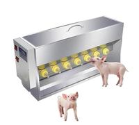 Automatic Piglet Feeding Station, Stainless Steel Piglet Feeder with 10/14 Nipples, Simulated Sow Sound Source, Automatic Milk Churn, 15/20L Pig Feeding Machine for Pastures(14 bit)