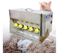Automatic Piglet Feeding Station with Stainless Steel Cover, Milk Feeder for Livestock, Milk Bottle with Stirring Valve for Efficient Nursing (10Nipples)