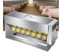 Automatic Piglet Lactation Feeder, Stainless Steel with Nipples and Sound Source Hole, Constant Temperature Milk Machine for Lambs and Piglets
