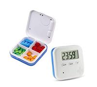 Automatic Pill Dispenser, Zeerkeer Electronic Pill Timer-Reminder-Dispenser 5 Times a Day Electronic Timing Portable Daily Drug Storage Box Drug Organizer Case with Reminder (Blue)