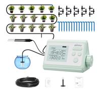 Automatic Plant Waterer for Indoor Plants, Vacation Self-Watering Drip Irrigation System for 15 Potted Plants, USB-C Rechargeable Pump with Smart Humidity Sensor, 490 Timer Modes and 33FT Tube (Green)