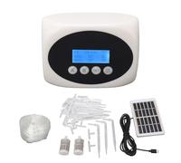 Automatic Plant Waterer, Solar/USB Dual Pump Drip Irrigation Kit with LCD & 32.8ft Hose - Energy - Saving Self Watering Planter Device for Programmable Indoor Garden Irrigati