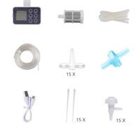 Automatic Plant Waterer with Dual Power Supply and Adjustable Drip Irrigation for 15 Potted Plants, Weather-Resistant DIY Setup for Indoor Balcony(QN-NC15)