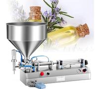 Automatic Pneumatic Filling Machine for Bottles, Horizontal Design with Foot Pedal Control, Ideal for Liquid and Cream Products