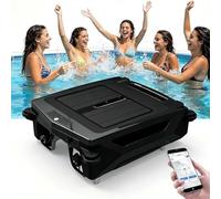 Automatic Pool Skimmer, Brushless Motor Auto Obstacle Avoidance, Solar Charging, for Residential Pools Cleaning Equipment