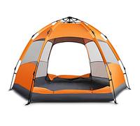 Automatic Pop Up Camping Tent,Portable Instant Lightweight Family Blackout Tent with Canopy Porch,Windproof Waterproof Hexagon Dome Tent for Outdoor,Garden, Hiking,Beach