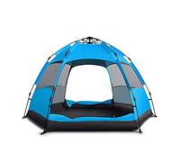 Automatic Pop Up Camping Tent,Portable Instant Lightweight Family Blackout Tent with Canopy Porch,Windproof Waterproof Hexagon Dome Tent for Outdoor,Garden, Hiking,Beach