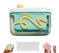 Automatic Pop-Up Dental Floss Dispenser, Portable Refillable Floss Pick Holder with 50 Flosses Picks, One-Touch Travel Toothpick Case for Home Office Travel Outdoor (Blue)