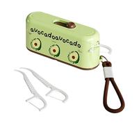 Automatic Pop-up Portable Floss Dispenser, Portable Dental Floss Case with 10Pcs Dental Floss, Clean Flossers Toothpicks Replacement Teeth Cleaning (Green)