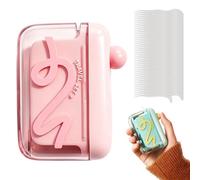 Automatic Pop-up Portable Floss Dispenser with 100 Pcs Dental Floss and Storage Case, Portable Travel Flosss Picks, Refillable Tooth Pick Holder Dispenser for Home and Restaurant (Pink)