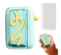 Automatic Pop-up Portable Floss Dispenser with 100 Pcs Dental Floss and Storage Case, Portable Travel Flosss Picks, Refillable Tooth Pick Holder Dispenser for Home and Restaurant (Blue)