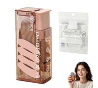 Automatic Pop-up Portable Floss Dispenser with 50 Floss Picks, 2-Pack Refillable Small Toothpick Holder Case for Travel Purse Pocket, for Teeth Cleaning. (Pink-B,1pc)