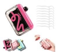 Automatic Pop-up Portable Floss Dispenser with 50 Pcs Dental Floss, Portable Dental Floss Case, Floss Pick Holder for Purse Travelling Hotels Dinners Home (Black)
