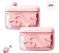 Automatic Pop-up Portable Floss Dispenser with 50 Pcs Dental Floss, Refillable Tooth Pick Holder Dispenser, with Storage Case, for Home, Restauran (2pcs B)