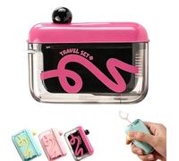 Automatic Pop-up Portable Floss Dispenser with 50 Pcs Dental Floss,Travel-Sized Refillable Floss Pick Holder,Refillable One-Hand Operation for Teeth Cleaning (Black)