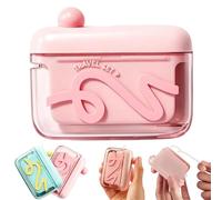 Automatic Pop-up Portable Floss Dispenser with 50Pcs Dental Floss, Dental Flosses Storage Box with Transparent Lid, Refillable Holder Boxes for Teeth Cleaning (Pink)