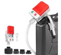 Automatic Portable Fuel Transfer Pump, Auto-Stop, 3.2 GPM, Fluororubber Hose, Gas Pump for Gasoline, Diesel, Oil, 4 Can Adapters