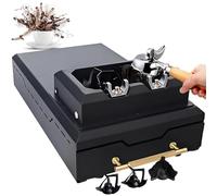 Automatic Portafilter Cleaner Electric Cleaning Machine for 58 mm,w/2 Scrapers & 1 Brush Head,Interchangeable Positions,for Bar Restaurant Family Lounge Cafe