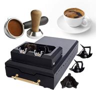 Automatic Portafilter Cleaner for 58mm - Electric Coffee Grounds Cleaning Machine with Drawers, 2 Scrapers, 1 Brush Head for Coffee Shops and Home Kitchens