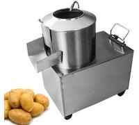 Automatic Potato Peeling Machine, 2200W High Efficiency 304 Stainless Steel with Adjustable Water Pipe and Caster Wheels, Ideal for Peeling Taro Ginger Sweet Potatoes in Commercial Kitchens