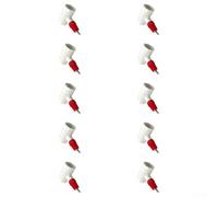 Automatic Poultry Drinker Set with Nipple Drinker and T-Connector for Chickens, Ducks, Geese & Turkeys - Robust Plastic Drinking System for Stable and Outdoor Area, Easy to Assemble Without (10 Pieces