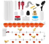 Automatic Poultry Drinkers Set, Automatic Water Drinker with 9 Chicken Water Dispensers, DIY Chicken Waterer System for Duck, Goose, Turkey, Pigeon (Bucket Not Included)
