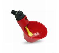 Automatic Poultry Waterer Cup Plastic Red for on-demand Drinking