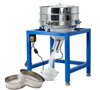 Automatic Powder Sifter Machine, Electric Sieve Shaker with 19.6" Diameter 40 Mesh & 100 Mesh, Industrial Vibrating Sieve for Baking Grain Particles Processing