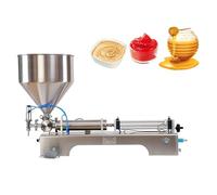 Automatic Quantitative Filling Machine, 100-1000ml Single Head Stainless Steel Horizontal Pneumatic Paste Filler for Juice, Cream, Peanut Butter, Ketchup, Oil