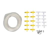 Automatic Rabbit Water Nipple Drinker System Large Flow No Leak Easy Install Durable Plastic Zinc Plated 8mm Tube 5m Length for Rabbit Cage Hydration 10 Nipples Included