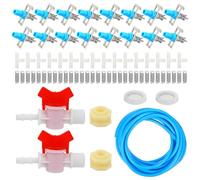 Automatic Rabbit Watering Kit - Including 5/16" Hose, 16 PCS Nipple Drinkers, Barb Fittings to G1/2" Thread Connectors, T-Fittings, Springs, and Gaskets, Automatic Rabbit Watering System