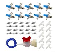 Automatic Rabbit Watering Kit, Small Animal Water Feeding System With 10 Nipple Drinkers, 5 Meter Hose And Bucket Connector For Rabbit Hutch Installation
