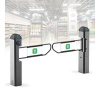 Automatic Radar Gate, Hands-Free Swing Turnstile for Supermarkets & Retail Stores, One-Way Entry with Adjustable Speed & Voice Announcement